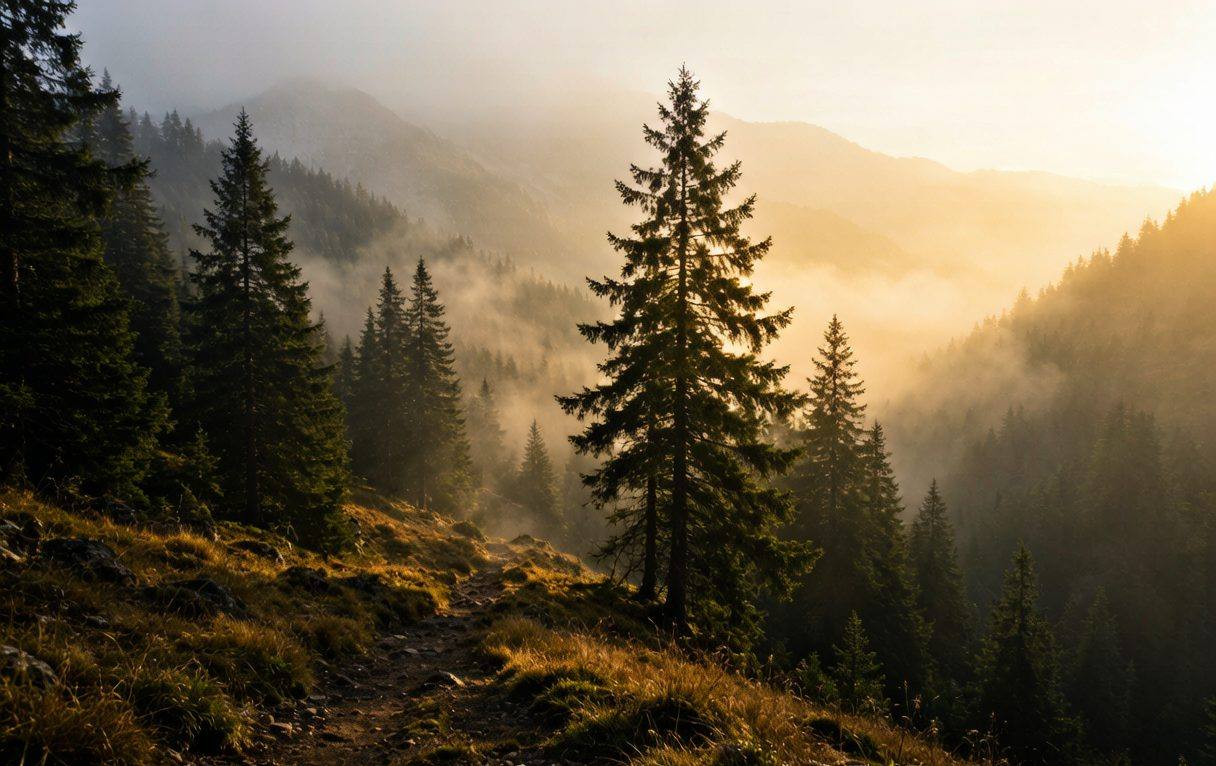 Wilderness adventure landscape with dramatic mountains for outdoor knife enthusiasts